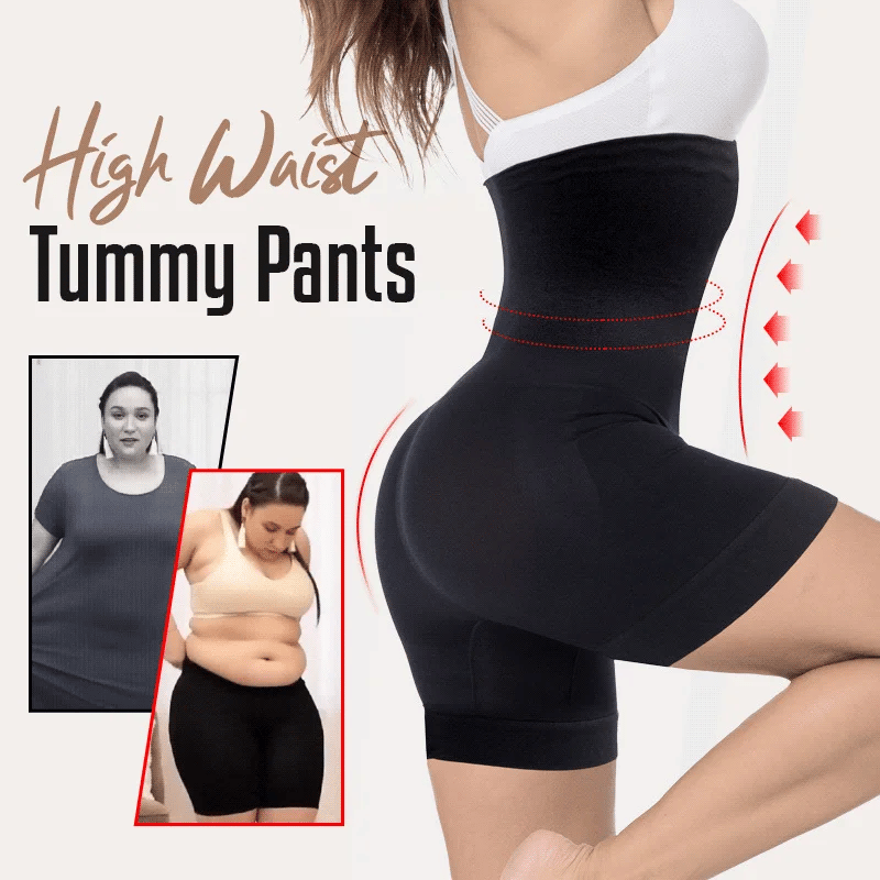 Cuff Tummy Trainer Female Exceptional Shapewear 2-IN-1 High Waist Hip  Lifting Pants Black Personal Health Care