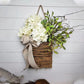 🎁 - Cream Hydrangea Door Hanger Basket Wreath